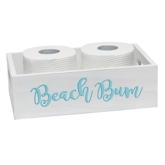 NEW Elegant Designs Costal Beach Wooden Boxes Towel Toilet Paper Holders Decor - Picture 5 of 13
